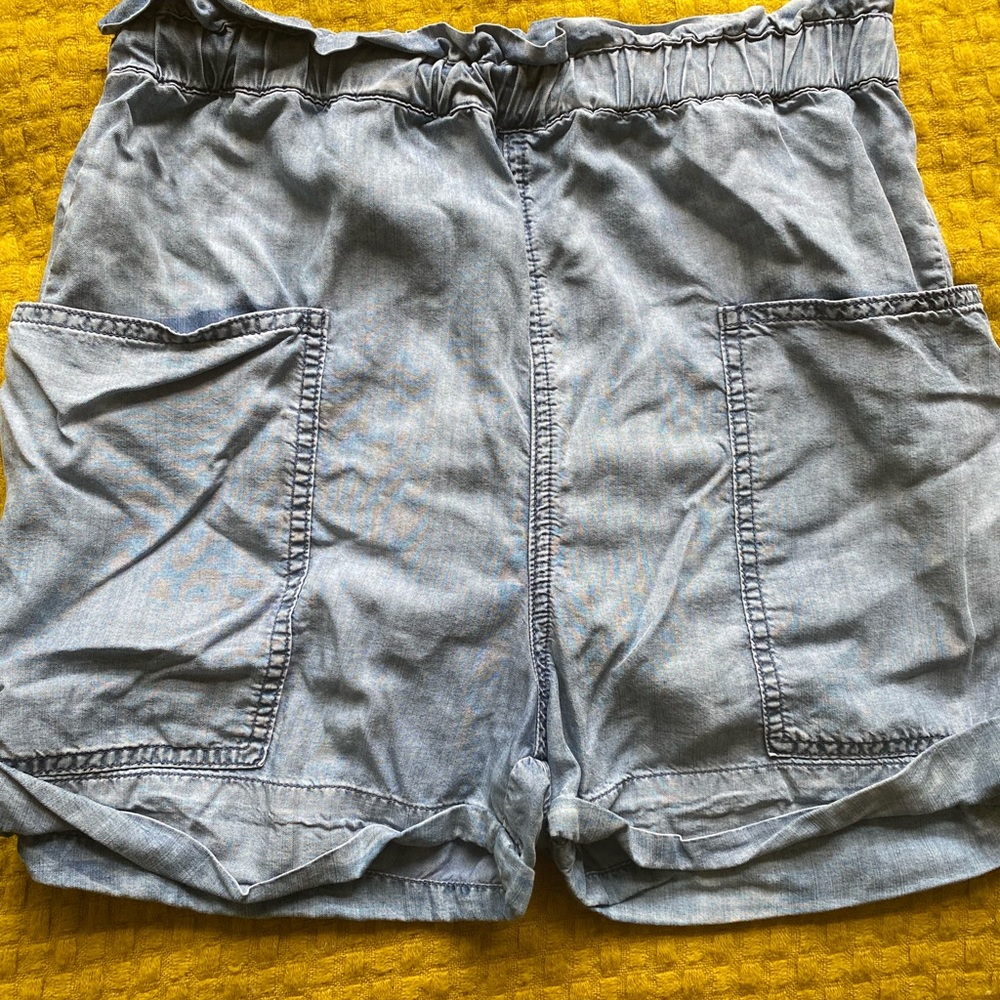 Aritzia High Waisted Stretchy Denim Look Shorts